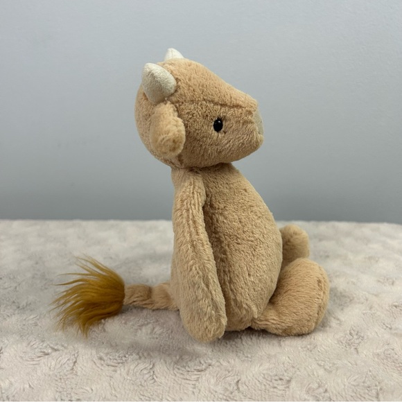 Jellycat Bashful Cow Plush Stuffed Animal Toy Tan Bull Calf Small 8" Lovey - Picture 2 of 7